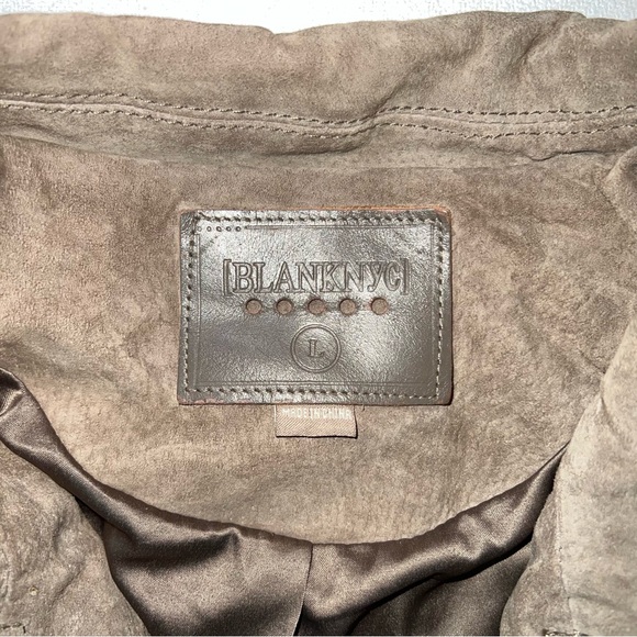 Blank NYC Suede Leather Moto Jacket Size Large Zip Biker - Picture 6 of 10